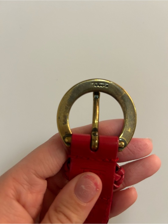 Talbots Braided Red Leather Belt Gold Tone Buckle Women’s Size L Feminine #6005 main image 5